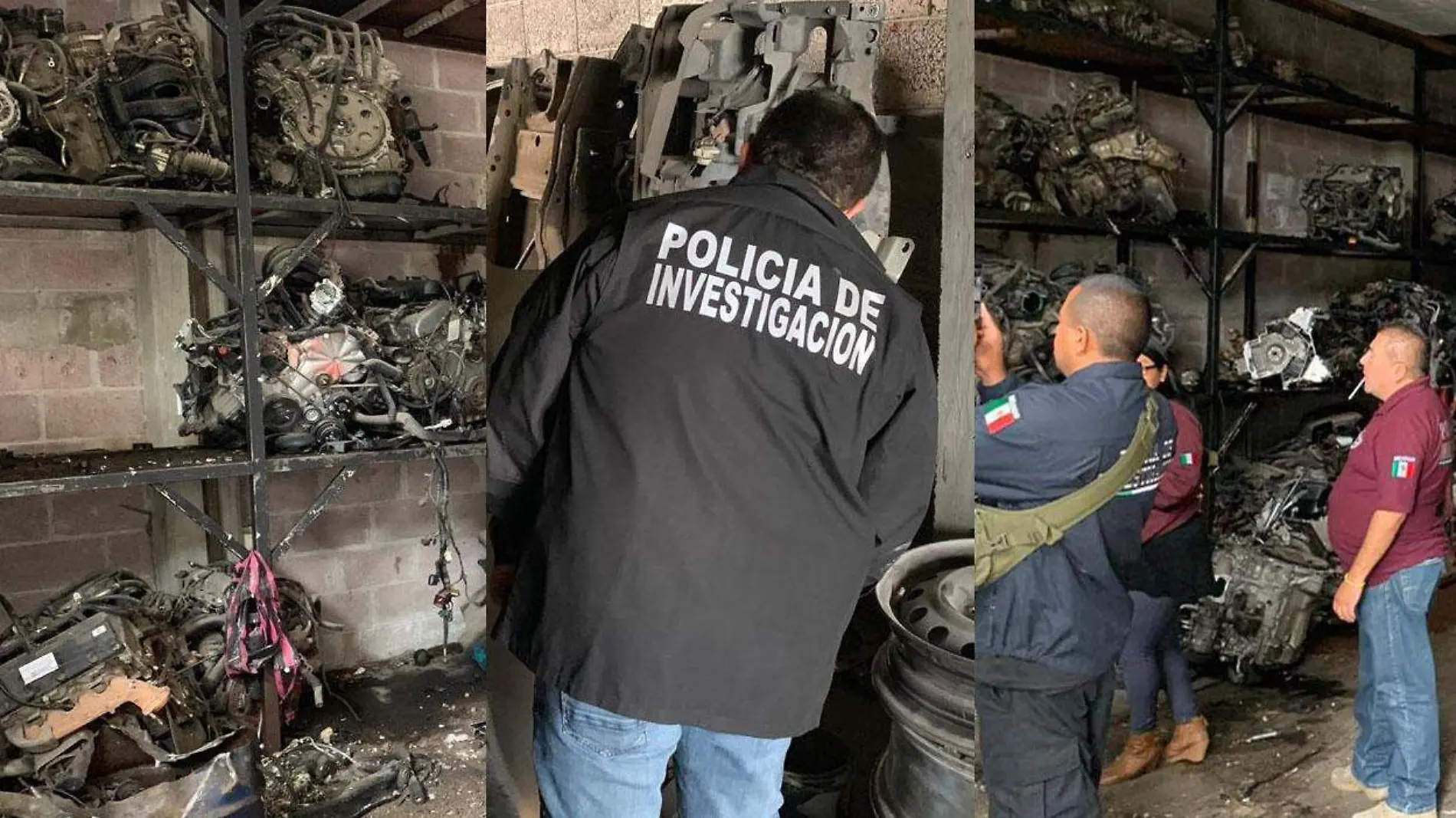 008 (1) Aseguran bodega en Tecámac con al menos 70 motores de vehículos robados